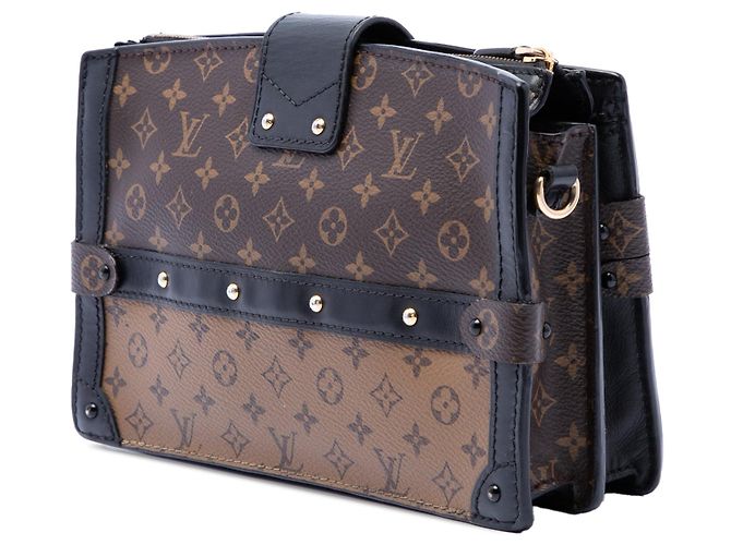 Borsa Clutch Crossbody Louis Vuitton Monogram Reverse Marrone - vista 2