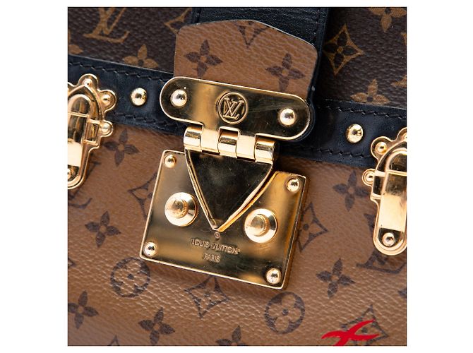 Borsa Clutch Crossbody Louis Vuitton Monogram Reverse Marrone - vista 5