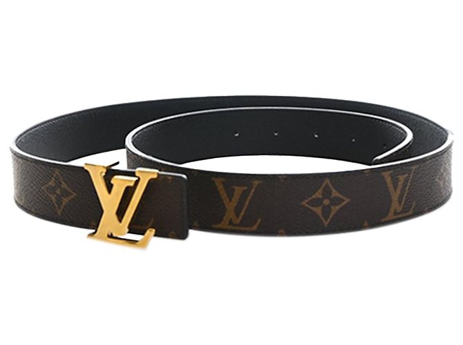 Cinturón reversible Louis Vuitton Monogram Initiales marrón Castaño - vista 2