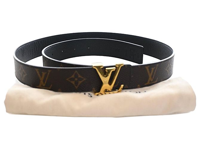 Cinturón reversible Louis Vuitton Monogram Initiales marrón Castaño - vista 8