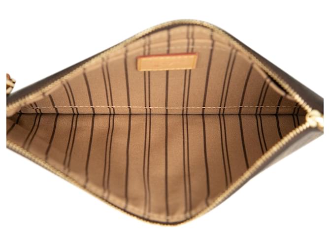 Pochette Louis Vuitton Monogram Neverfull MM Marrone - vista 4