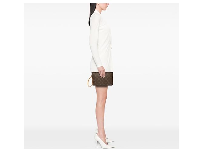 Pochette Louis Vuitton Monogram Neverfull MM Marrone - vista 6