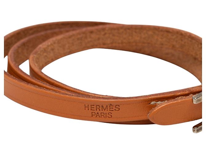 Bracciale Hermès Swift Hapi 3 Triple Tour marrone - vista 4