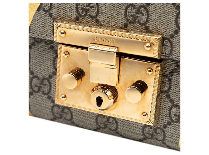 Padlock Borsa a tracolla Gucci Small GG Supreme Osiride con lucchetto beige - vista 6