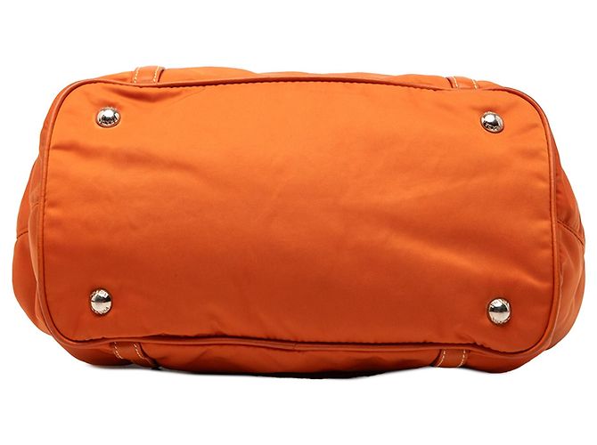 Borsa Prada Soft Calf Trimmed Tessuto Arancione - vista 3