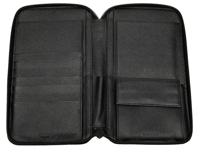 Portafoglio lungo con zip Prada Saffiano nero - vista 6