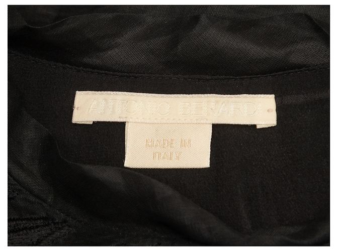 Autre Marque Schwarzes besticktes Langarm-Minikleid Antonio Berardi Größe IT 38 - Ansicht 4