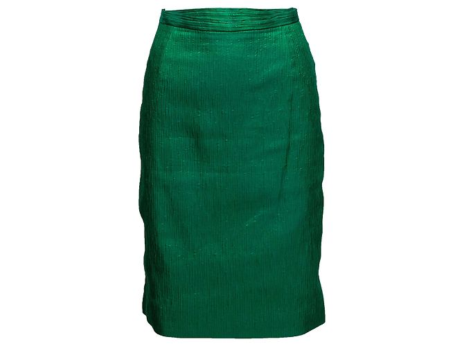 Completo con gonna in misto seta e lana verde smeraldo Dolce & Gabbana Taglia IT 40 - vista 10
