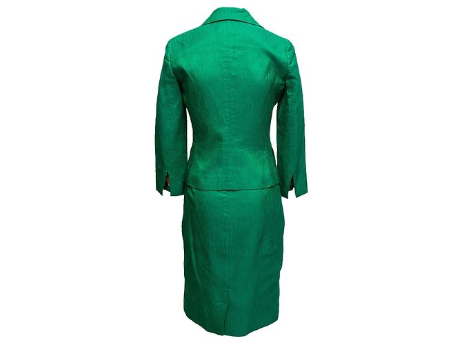 Completo con gonna in misto seta e lana verde smeraldo Dolce & Gabbana Taglia IT 40 - vista 2