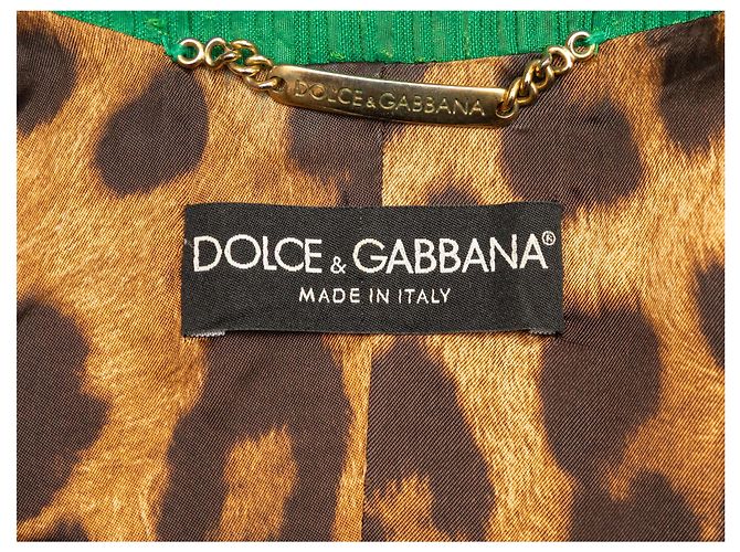 Completo con gonna in misto seta e lana verde smeraldo Dolce & Gabbana Taglia IT 40 - vista 7