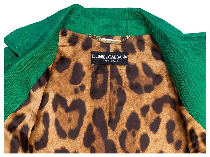 Completo con gonna in misto seta e lana verde smeraldo Dolce & Gabbana Taglia IT 40 - vista 9