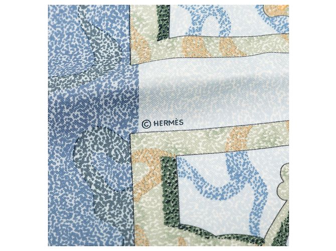 Foulard in seta blu Hermès Alfred De Dreux Peintre du Cheval Sciarpe di seta - vista 3