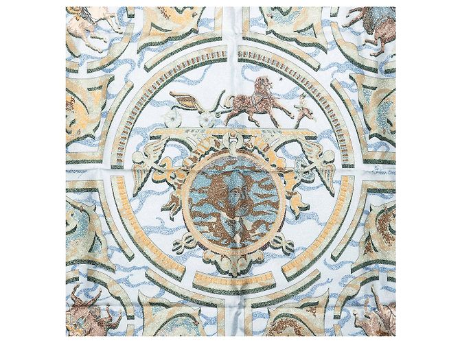 Foulard in seta blu Hermès Alfred De Dreux Peintre du Cheval Sciarpe di seta - vista 7