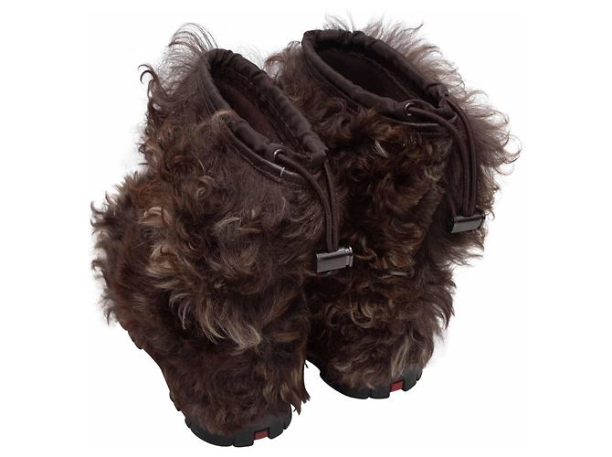 Botas de piel marrón Prada Sport Talla 37 Castaño - vista 3