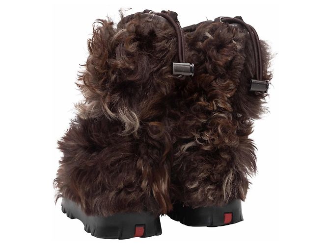 Botas de piel marrón Prada Sport Talla 37 Castaño - vista 4