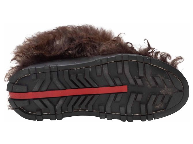 Botas de piel marrón Prada Sport Talla 37 Castaño - vista 5