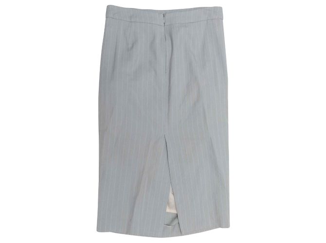 Grey Alexander McQueen Pinstriped Wool & Silk-Blend Skirt Suit Size US XS/S - view 7