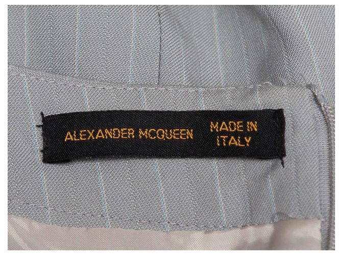 Grey Alexander McQueen Pinstriped Wool & Silk-Blend Skirt Suit Size US XS/S - view 8