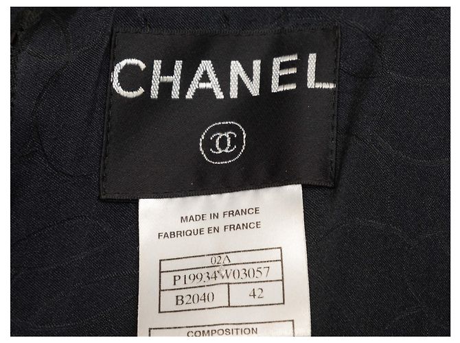 Vintage Black Chanel Embellished Wool Blazer Top Size FR 42 - view 5