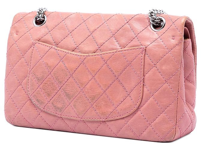 Borsa a Spalla Chanel Medium Classic Washed Lambskin Bijoux Chain Double Flap Rosa - vista 2
