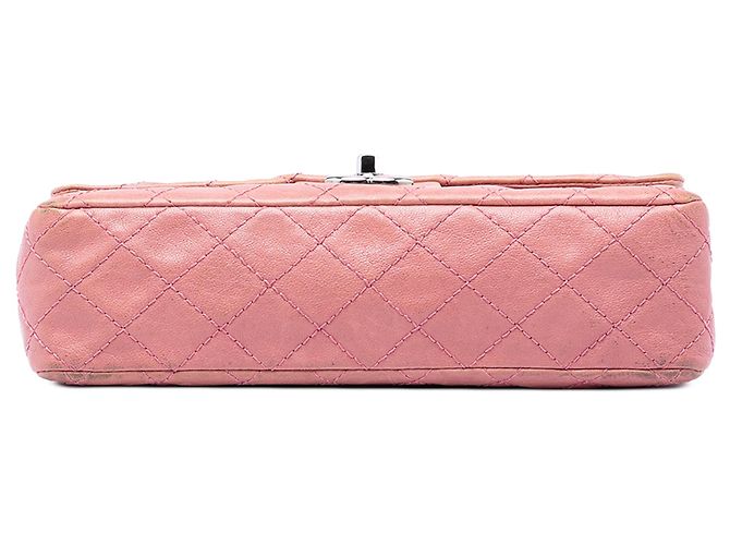 Borsa a Spalla Chanel Medium Classic Washed Lambskin Bijoux Chain Double Flap Rosa - vista 3