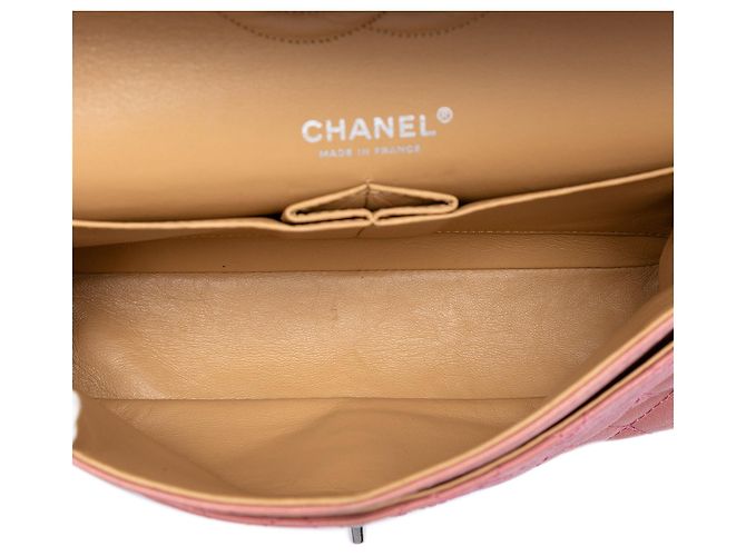 Borsa a Spalla Chanel Medium Classic Washed Lambskin Bijoux Chain Double Flap Rosa - vista 4