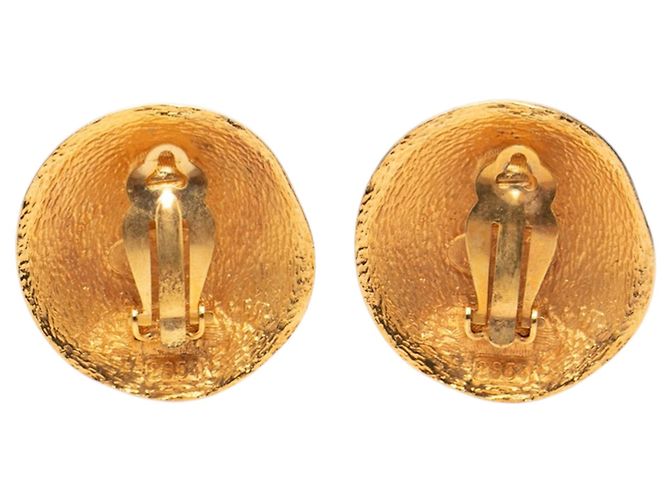 Orecchini a clip rotondi Chanel CC placcati oro D'oro - vista 2