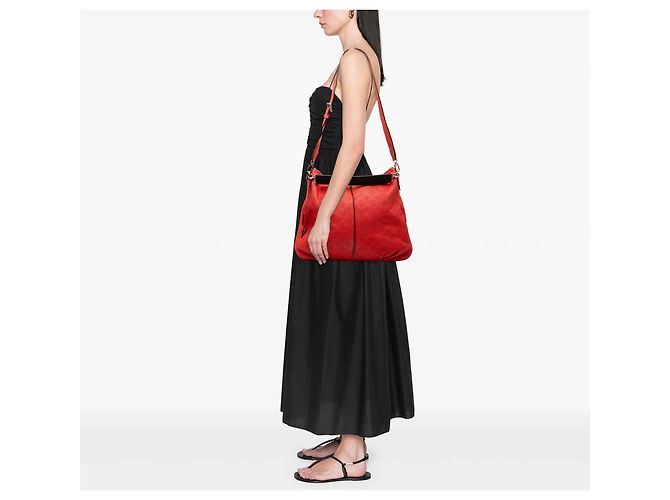 Borsa Louis Vuitton Monogram Mahina Selene MM rossa Rosso - vista 7