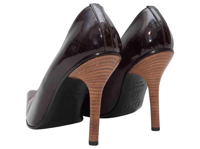Dolce & Gabbana Braune D&G Lack-Spitzenschuhe Größe 36.5 - Ansicht 4