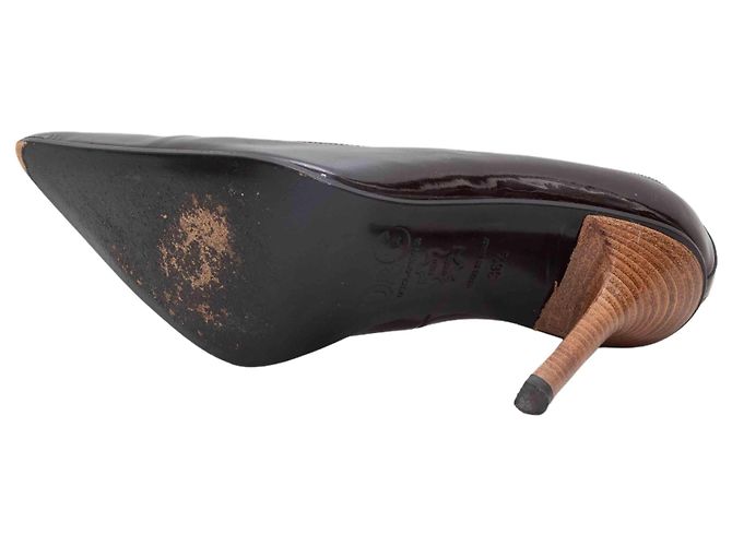 Dolce & Gabbana Braune D&G Lack-Spitzenschuhe Größe 36.5 - Ansicht 5