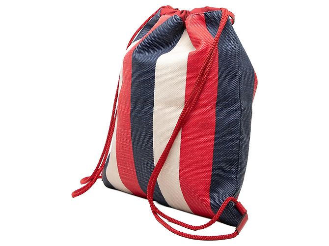 Red Gucci Canvas Sylvie Baiadera Web Drawstring Backpack - view 2