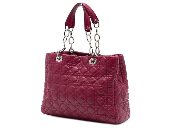 Tote Lady Dior Soft in agnello cannage rosso Dior Large - vista 2