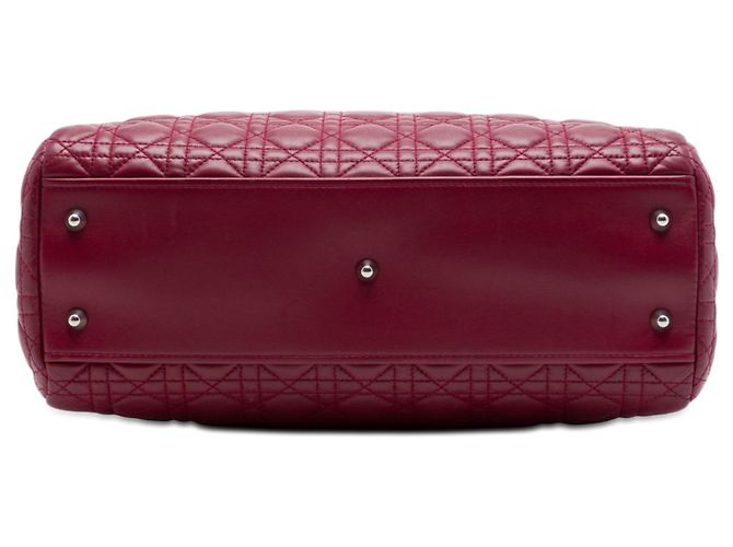 Tote Lady Dior Soft in agnello cannage rosso Dior Large - vista 3