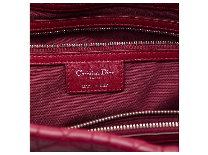Tote Lady Dior Soft in agnello cannage rosso Dior Large - vista 5