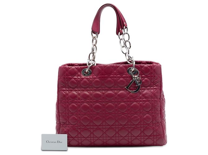Tote Lady Dior Soft in agnello cannage rosso Dior Large - vista 7