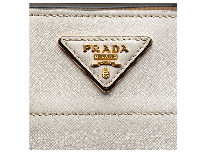 Borsa Tote e Borsa a tracolla Prada Saffiano Soft Triple Pocket bianca Bianco - vista 5