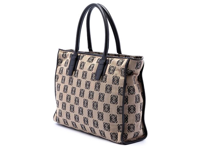 Tote in tela Anagram repeat beige LOEWE - vista 2