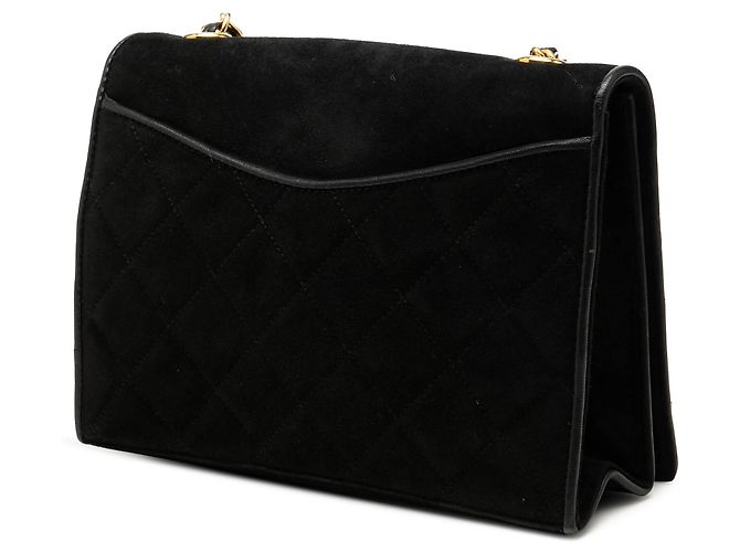 Bolsa transversal Chanel Small CC em camurça acolchoada preta Preto - vista 2