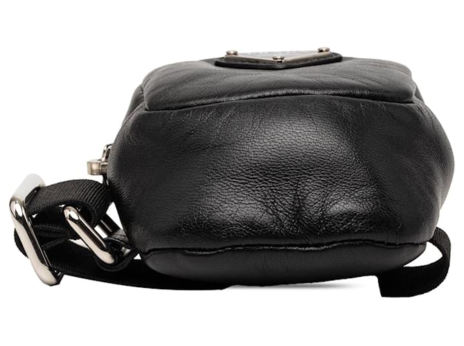 Pochette da braccio in pelle nera Prada Mini Nero - vista 3