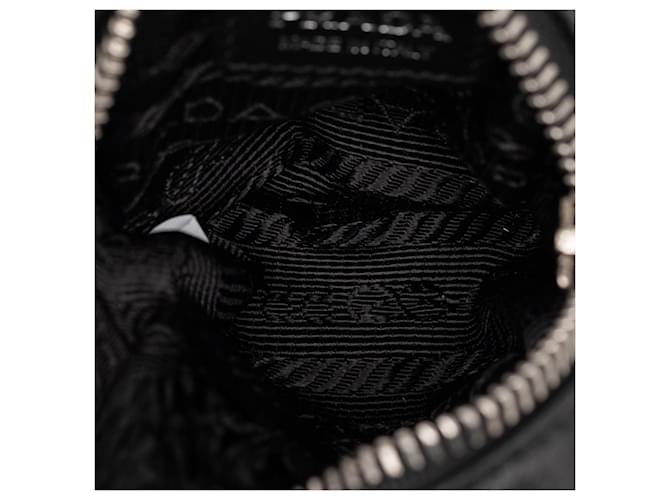 Pochette da braccio in pelle nera Prada Mini Nero - vista 4