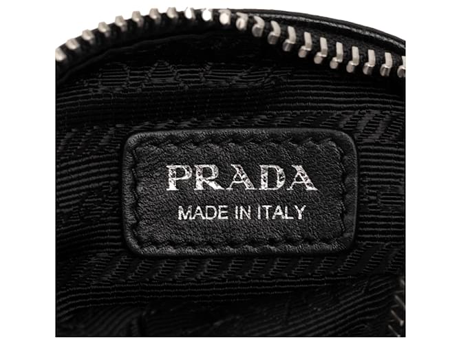 Pochette da braccio in pelle nera Prada Mini Nero - vista 5