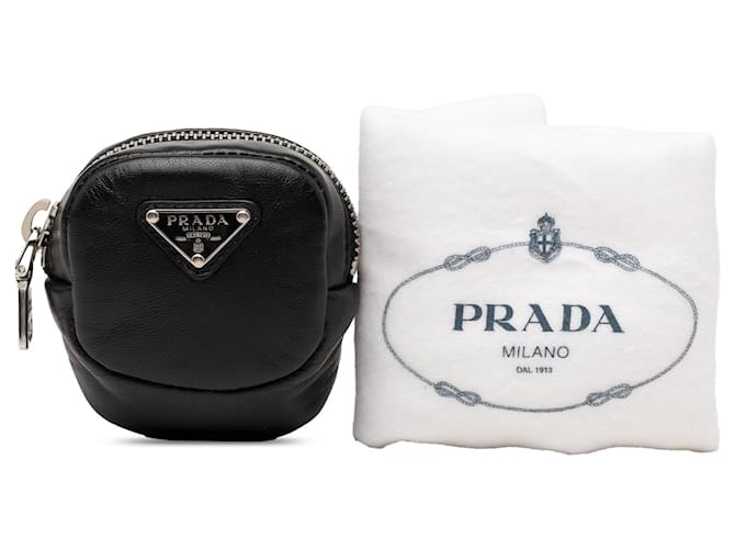 Pochette da braccio in pelle nera Prada Mini Nero - vista 7