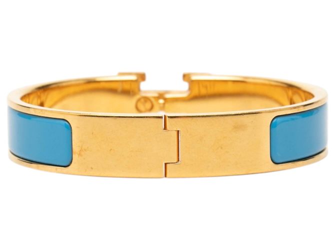 Bracciale Hermès Narrow Enamel Clic H PM Blu - vista 3