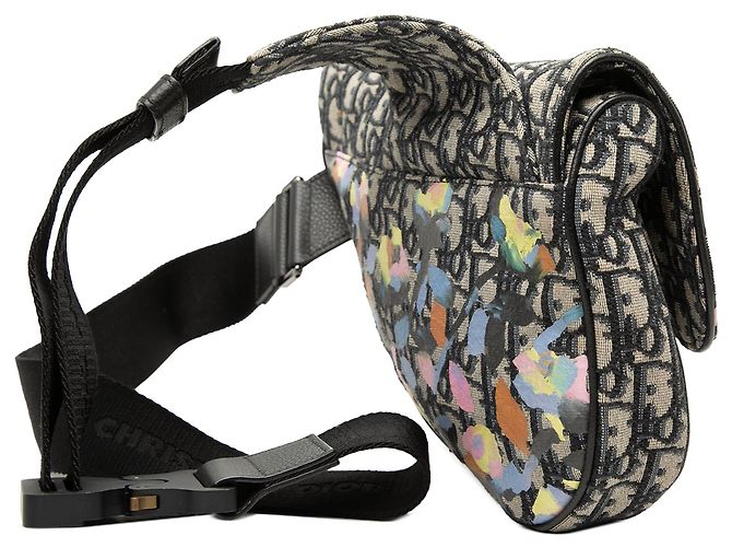 Borsa a tracolla Dior Alex Foxton Oblique Canvas blu - vista 2
