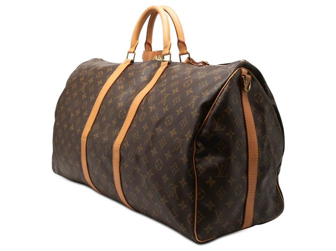 Borsa da viaggio marrone Louis Vuitton Monogram Keepall Bandouliere 55 - vista 2