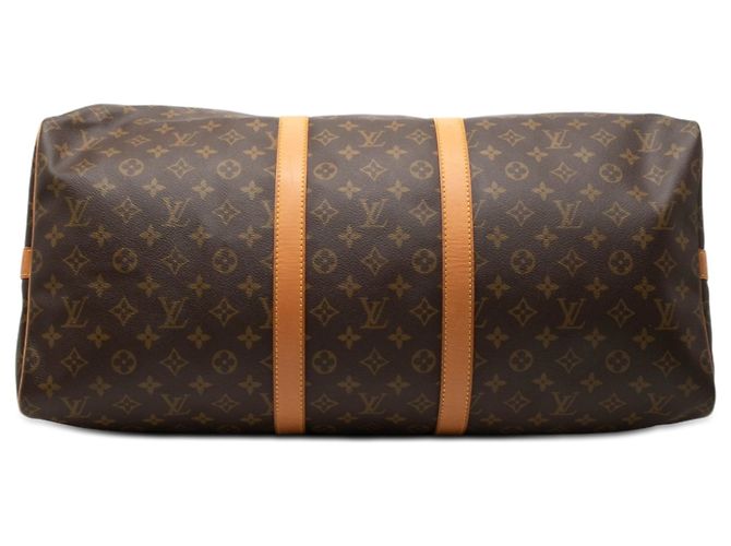 Borsa da viaggio marrone Louis Vuitton Monogram Keepall Bandouliere 55 - vista 3