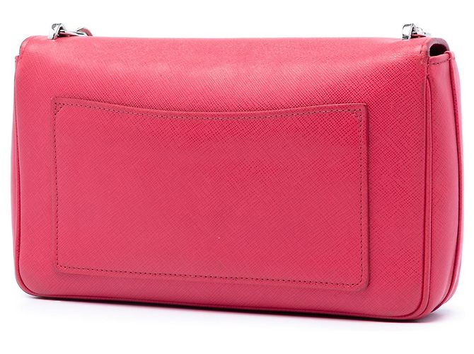 Borsa a tracolla Prada Saffiano Sound Lock rosa - vista 2