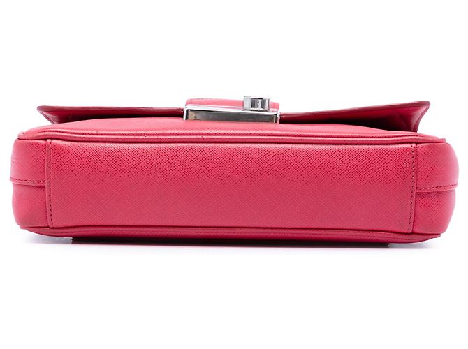 Borsa a tracolla Prada Saffiano Sound Lock rosa - vista 3