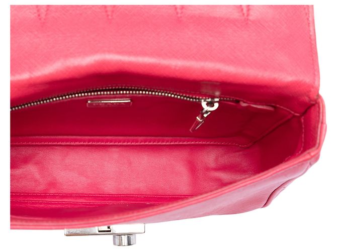 Borsa a tracolla Prada Saffiano Sound Lock rosa - vista 4