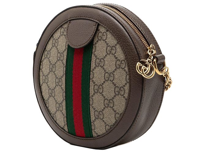 Gucci Mini GG Supreme Web Ophidia runde Umhängetasche beige - Ansicht 2